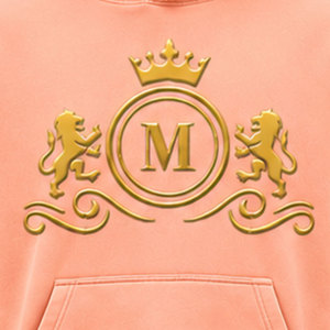 Chándal Vintage Coral para Hombre Mudassar, con Capucha, 100% Algodón, 480 GSM, Transpirable, de Secado Rápido, con Logotipo Estampado y Cordón Ajustable - Product Image 6