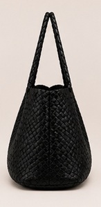 Sac fourre-tout en cuir véritable noir de qualité supérieure pour femmes, sac à main de luxe tressé, élégant sac à bandoulière pour tous les jours, OEM ODM Printemps Été - Product Image 5