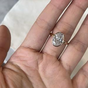 Anillo de Diamante Moissanite de 3.0ct, Ovalado, DEF VVS, Oro de 18k, Anillo Fino para Compromiso, Boda, Regalo Clásico, Anillo de Propuesta - Product Image 2