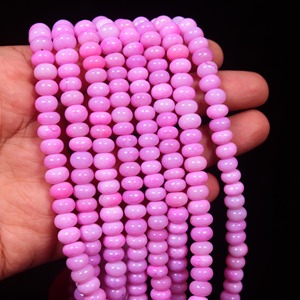 Perles rondes en pierre rose pour la fabrication de bijoux - Product Image 4