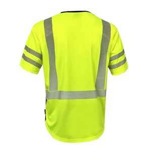 Camiseta de Trabajo Unisex de Alta Visibilidad con Cinta Reflectante, Ropa de Seguridad de Algodón con Franjas Reflectantes, Certificación CE/EU, Detección de Agujas - Product Image 2