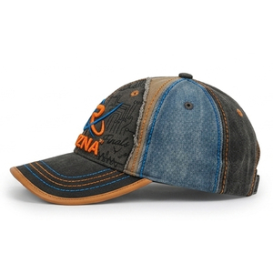 Gorra de Béisbol RIZNA de Mezclilla Twill, 6 Paneles, Ajustable, Unisex, Estilo Casual Vintage, Lavada, con Logotipo Bordado en 3D en el Panel Frontal, Azul, Algodón, Metal - Product Image 2