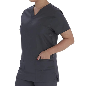 Uniforme Quirúrgico Personalizado de Poliéster de Secado Rápido Unisex, Uniforme Médico Transpirable con Cuello en V y Manga Corta para Hombre y Mujer - Product Image 4