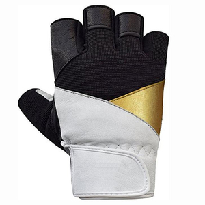 Durable Leather <b>Weight</b> Lifting <b>Gloves</b> Breathable Design Half Finger Velcro Closure <b>Weight</b> Lifting <b>Gloves</b> for Gym <b>Training</b> - Product Image 4