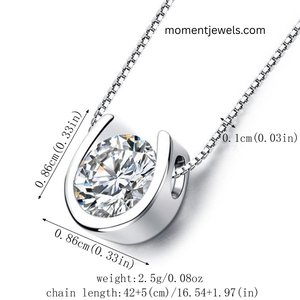 Modern Geometric Pendant Necklace Women's <b>Copper</b> Jewelry Waterproof Zirconia Bezel Setting Box <b>Chain</b> Necklace - Product Image 5