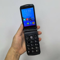 Téléphone mobile 4G Volte personnalisable OEM, version UE/USA, chipset MTK6765, écran tactile 3,5 pouces, clavier, Android, flip, 64 Go, LTE, débloqué