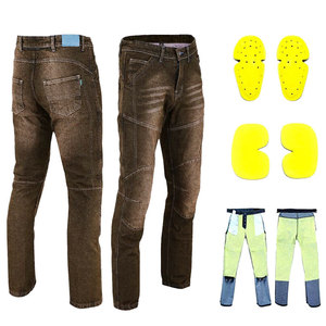 Jean en denim délavé pour homme avec poches pour protections, respirant, résistant à l'abrasion, pour toutes les saisons - Product Image 2