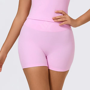 Shorts de Yoga para Mujer, Cintura Alta Elástica, Sin Costuras, Efecto Scrunch, Spandex/Nylon, Transpirables, para Gimnasio, Fitness, Ejercicio - Product Image 4