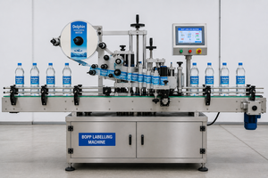 Aplicador Automático de Etiquetas de Película BOPP, Tipo Envolvente, Máquina Etiquetadora de Pegamento Termofusible para Botellas Cuadradas, Redondas y Planas - Product Image 1