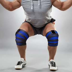 Bandes de genou élastiques respirantes en néoprène personnalisées, sangle réglable, protection professionnelle pour la musculation et la gym - Product Image 4