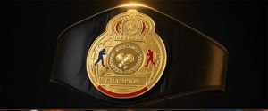 Cinturón de Campeón Mundial de Boxeo Personalizado con Placa Dorada y Figuras Rojas y Azules en Correa de Cuero Sintético PU/Negro - Product Image 2