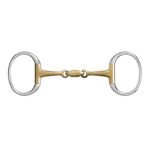 Mors à gêne articulé en acier inoxydable et laiton cuivré, avec anneau en D, pour équipement équestre, 5 pouces, 5-14 pouces - Product Image 1