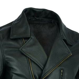 Chaqueta de cuero de motorista de piel de vaca auténtica para mujer, abrigo de moda con cremallera completa con estilo de Moto, nombre del equipo de carreras, talla XL para adultos - Product Image 4