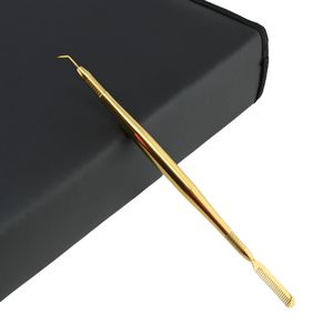 เครื่องมือแยกขนตาแบบมืออาชีพ สแตนเลสสตีล ปลายแหลม แยกขนตาได้สองด้าน สำหรับงานต่อขนตาในร้านเสริมสวย - Product Image 1