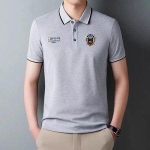 เสื้อโปโลผู้ชายคุณภาพสูง แขนสั้น สำหรับธุรกิจและกอล์ฟ ระบายอากาศได้ดี ผ้าโพลีเอสเตอร์สำหรับฤดูร้อน ปักลาย พร้อมกระดุม - Product Image 1