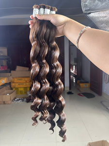 Extensions de cheveux humains vierges Remy du Vietnam en vrac, double trame, style vague rebondissante, toutes couleurs, adaptées à la permanente - Product Image 3