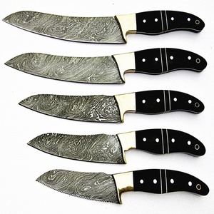 Juego de cuchillos de chef de cocina de 5 piezas con estilo de Damasco hecho a mano, cuchillas afiladas de acero inoxidable y funda de hueso para el Meat-SKM1285 - Product Image 1