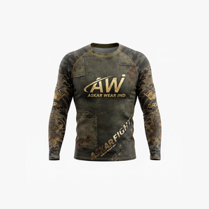 เสื้อแรชการ์ดแขนยาวสำหรับผู้ชาย ยี่ห้อ Askar Wear ลายพรางพิมพ์แบบ Sublimation แห้งเร็ว พร้อมโลโก้ด้านหลัง - Product Image 1