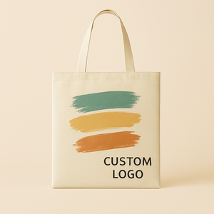 Bolsa de lona de algodón 100% liso reutilizable reciclada ecológica impresa de tamaño de logotipo personalizado para compras de comestibles bolsa de algodón - Product Image 3