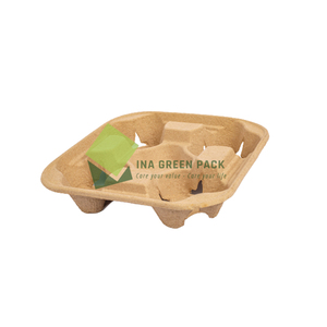 <b>Takeaway</b> Carrier Cheap Price Cup Holder Tray <b>Coffee</b> Vietnam Paper Pulp Drink Tray OEM ODM - Product Image 1