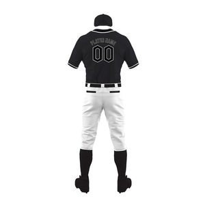 Conjunto de Uniforme de Béisbol Personalizado para Niños, Jersey Negro, Pantalones, Gorra, Ropa de Equipo, Nombre y Número del Jugador, Ropa Deportiva, Talla Grande, OEM, Venta al Por Mayor - Product Image 4