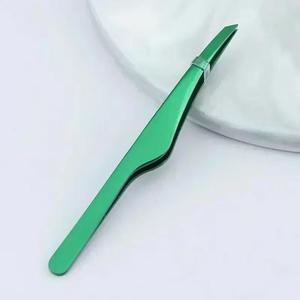 แหนบดึงขนตาสแตนเลสแบบแม่นยำ ปลายเรียบ สีม่วง - Product Image 3