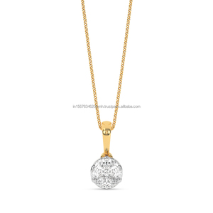 Colgante de Diamante Cultivado en Laboratorio de Forma Redonda Premium para Mujer, Oro Amarillo de 10K, 14K, 18K, Elegante Collar de Joyería Fina, Regalo de Aniversario - Product Image 1