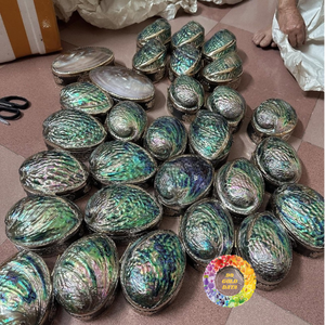 <b>Abalone</b> <b>Shell</b> Eco-friendly Round Jewelry Box Nautical Decor Polished Seashell Mother of Pearl Direct Factory Wholesale - Product Image 4