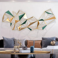 Décoration murale géométrique moderne de luxe en métal, art mural abstrait en fer à suspendre pour salon, chambre à coucher, hôtel
