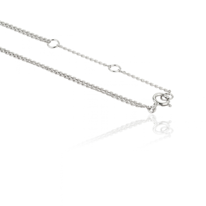 Collar de cadena de doble capa con dijes de zafiro azul y diamantes para mujer, diseño más hermoso, joyería de boda, oro blanco de 14 quilates - Product Image 6