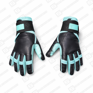 Nouveauté : Gants de frappeur de baseball professionnels en cuir noir et vert menthe, respirants, durables, légers, à manchette longue - Product Image 3