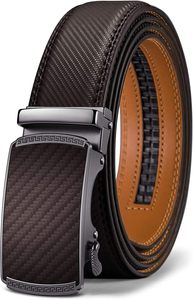 Cinturón Casual de 2 Piezas para Hombre, de Cuero Vacuno con Hebilla Automática de Cobre, Ajustable de 2.5cm, Negro/Azul, 130cm/44-5, Diseño de Calavera, ¡Gran Venta! - Product Image 2
