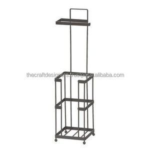 Porte-papier toilette autoportant en fer noir pour salles de bain d'appartements, alliant fonctionnalité et décoration moderne - Product Image 4