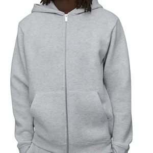 Top vente coton personnalisé décontracté couleur unie à manches longues à capuche hiver chaud fermeture éclair pull à capuche hommes à capuche - Product Image 1