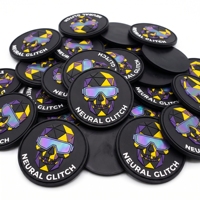 Badges en PVC néon en gros, écussons circuit cyberpunk, emblèmes ronds en silicone pour streetwear urbain, directement de l'usine