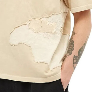 T-shirts d'été déchirés style streetwear, col rond, manches courtes, 100% coton, légers, service OEM, en vente - Product Image 5