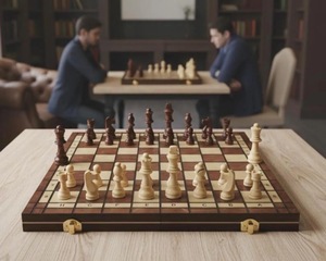 ILAHI's Eco-Friendly Rustic Polished Rectangle <b>Chess</b> <b>Board</b> Game 100% Handmade Pure Wood Animal/Love Style Customized Size <b>Chess</b> - Product Image 5