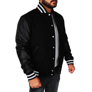 Chaqueta Varsity Estilosa para Hombre, Diseño de Última Moda, Chaqueta de Trabajo de Lona de Alta Calidad con Cuello Alto y Letras de Béisbol - Product Image 3