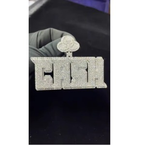 Fully Iced Out Custom Name Latter <b>Pendant</b> Fine Jewelry <b>Pendant</b> Personalized <b>Initial</b> Latter <b>Pendant</b> 925 <b>Silver</b> <b>Pendant</b> For Gifts - Product Image 1