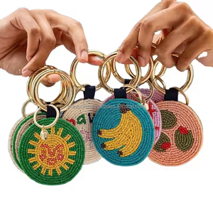 Beaded Fabric Baby Girls Headband Accessories Banana Cherry Sun Embroidery Fruit Design Handmade Sequin Eco-Friendly Bag - Product Image 1