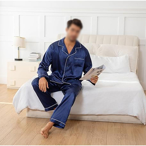 Travel Ready <b>Men</b> Night Suit Short Sleeve V Neck Shorts <b>Set</b> Drawstring Waist Soft Breathable Lightweight <b>Pajamas</b> - Product Image 3