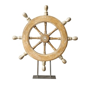 Wooden <b>Ship</b> <b>Wheel</b> Ocean Helm Decor Accent Crafted to Bring Coastal Sophistication and Maritime Spirit into Residential Interiors - Product Image 6