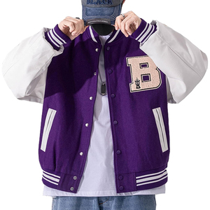 <b>Men's</b> Brown Varsity <b>Jacket</b> Embroidered Letter A Patch Design Turn-down Collar Casual Autumn Wear Regular Fit - Product Image 4