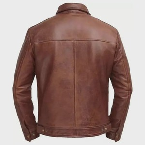John Wick 4 Leder-Bikerjacke Handgefertigter Brauner Schafsledermantel - Product Image 3
