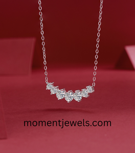 Collier pendentif en moissanite, argent S925 plaqué or 18 carats, chaîne à maillons ronds, bijoux pour mariage, fiançailles, cadeau d'anniversaire - Product Image 1