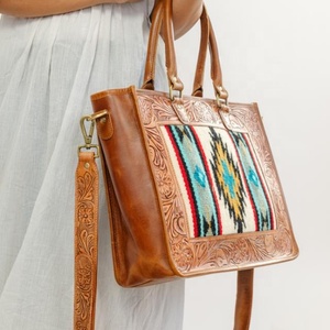 Nouveau véritable fait à la main usiné aztèque en cuir sacs fourre-tout femmes élégant sac à provisions élégant Style Vintage parfait accessoire sacs en cuir - Product Image 2