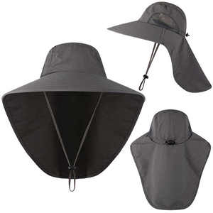 Sombrero de Sol Unisex de Ala Ancha con Solapa Extra Larga para el Cuello, Protección UV, Transpirable, para Pesca, Senderismo, Safari - Product Image 1