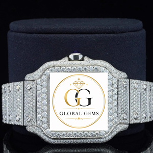 Reloj de Diamantes Moderno de Primera Calidad, Totalmente Cubierto de Diamantes, con Esfera Dorada, para Uso Corporativo y Nocturno, Disponible a Precio de Fábrica - Product Image 6
