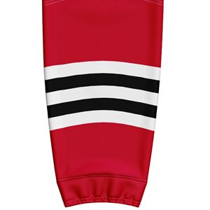 Calcetines de Hockey sobre Hielo Sublimados con Franjas y Logotipo Personalizado OEM/ODM, Puños Elásticos con Agarre, Conjuntos de Entrenamiento Juvenil, Secado Rápido, Tela 100% Poliéster - Product Image 4