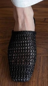 Handwoven Mesh <b>Slide</b> Slippers for Women, Square Toe Summer Flats, Breathable Woven Mules, Minimalist Casual Indoor Outdoor Shoes - Product Image 2
